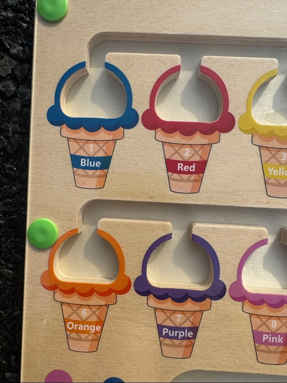 Wooden Color Magnetic Sorting Ice Cream Toy